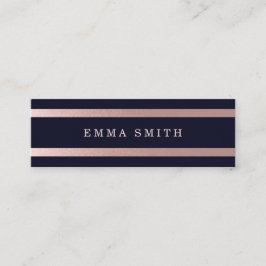 バラモダン金ゴールドシストライプのックブルーラグジュアリエレガントー スキニー名刺