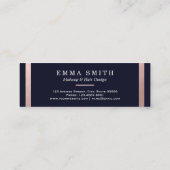 バラモダン金ゴールドシストライプのックブルーラグジュアリエレガントー スキニー名刺 (裏面)