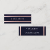 バラモダン金ゴールドシストライプのックブルーラグジュアリエレガントー スキニー名刺 (正面/裏面)