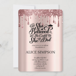 バラモダン金ゴールドシックなミニマリスト写真卒業 招待状