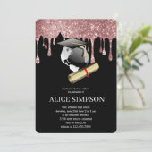 バラモダン金ゴールドシックなミニマリスト写真卒業 招待状 (スタンド正面)