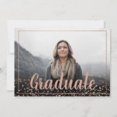 バラモダン金ゴールドシックなミニマル写真卒業 招待状 (裏面)