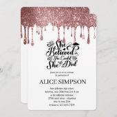 バラモダン金ゴールドシックなミニマル写真卒業 招待状 (正面/裏面)