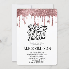 バラモダン金ゴールドシックなミニマル写真卒業 招待状