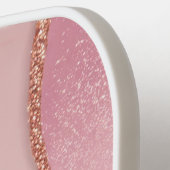 バラモダン金ゴールドシックグリッターモノグラム ピックルボールラケット (左詳細)