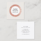 バラモダン金ゴールドシークイン美容師美しいサロン スクエア名刺 (正面/裏面)