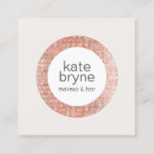 バラモダン金ゴールドシークイン美容師美しいサロン スクエア名刺 (正面)