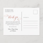 バラモダン金ゴールドスクリプトベビーガール写真ありがとう ポストカード (裏面)