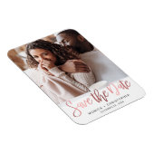 バラモダン金ゴールドスクリプト写真の保存日付 マグネット (右側)