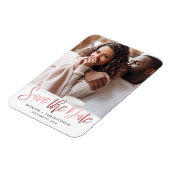 バラモダン金ゴールドスクリプト写真の保存日付 マグネット (左側)