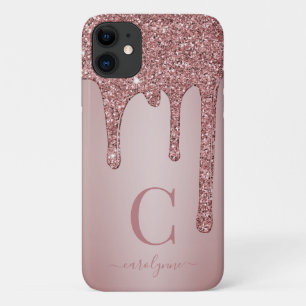 バラモダン金ゴールドスパークルグリッタードリップスモノグラム iPhone 11 ケース