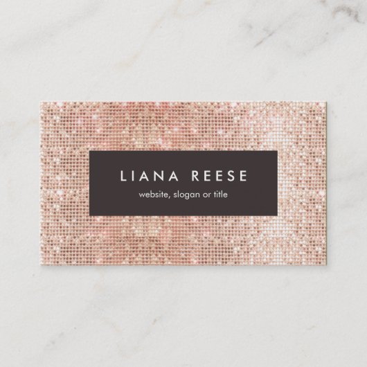 バラモダン金ゴールドセイン美しいサロンブラウンプラーク 名刺 (正面)