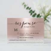 バラモダン金ゴールドソング要求ウェディングRSVP 出欠カード (スタンド正面)