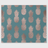 バラモダン金ゴールドティール(緑がかった色)グリーンパイナップルパターン ラッピングペーパー (フラット)