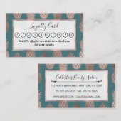 バラモダン金ゴールドティール(緑がかった色)グリーンパイナップルパターン ロイヤリティカード (正面/裏面)