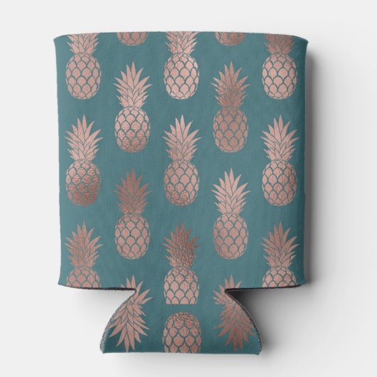 バラモダン金ゴールドティール(緑がかった色)グリーンパイナップルパターン 缶クーラー (裏面)