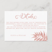 バラモダン金ゴールドトロピカルリーフ結婚詳細 エンクロージャーカード (正面)