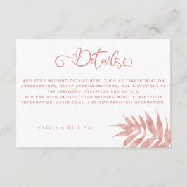 バラモダン金ゴールドトロピカルリーフ結婚詳細 エンクロージャーカード