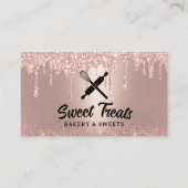 バラモダン金ゴールドドリップスぺストリーシェフカップケーキベーカリー 名刺 (正面)