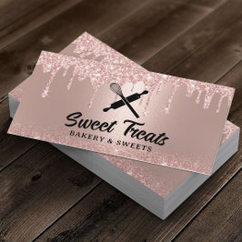 バラモダン金ゴールドドリップスぺストリーシェフカップケーキベーカリー 名刺