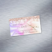 バラモダン金ゴールドドリップハサミ毛ホログラフィック マグネット名刺 (インサイチュ)