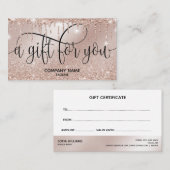 バラモダン金ゴールドドリップ証明書ギフトカード 名刺 (正面/裏面)