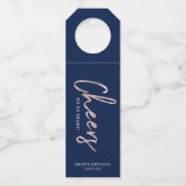 バラモダン金ゴールドネイビーブラシレタリング応援パーティー ボトルネックタグ (正面)