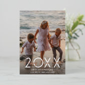 バラモダン金ゴールドハッピーニューイヤー写真 箔シーズンカード (立ち正面)