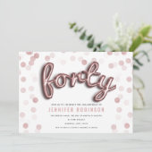 バラモダン金ゴールドバルーングリッター40th誕生日 招待状 (スタンド正面)