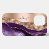 バラモダン金ゴールドパープルエレガントグリッター大理石 Case-Mate iPhoneケース (裏面 (横))