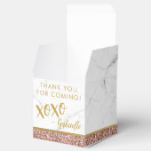 バラモダン金ゴールドピンクグリッター大理石xoxo フェイバーボックス (オープン)