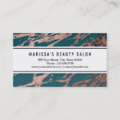 バラモダン金ゴールドピーコックティール（緑がかった色）マーブル 名刺 (裏面)