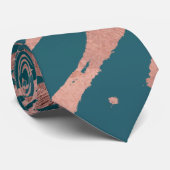 バラモダン金ゴールドピーコックティール(緑がかった色)大理石 ネクタイ (ロール)