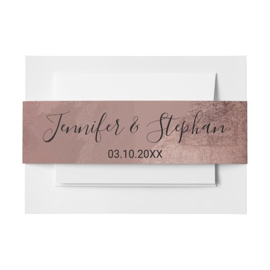 バラモダン金ゴールドフェイクフォイル三角形ベリーバンド 招待状ベリーバンド (正面例)