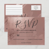 バラモダン金ゴールドフェイクフォイル三角形RSVP インビテーションポストカード (正面/裏面)
