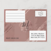 バラモダン金ゴールドフェイクフォイル三角形RSVP インビテーションポストカード (裏面)