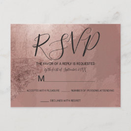 バラモダン金ゴールドフェイクフォイル三角形RSVP インビテーションポストカード