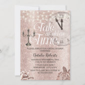 バラモダン金ゴールドフローラおとぎ話ブライダルシャワー 招待状 (正面)