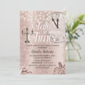 バラモダン金ゴールドフローラおとぎ話ブライダルシャワー 招待状 (スタンド正面)