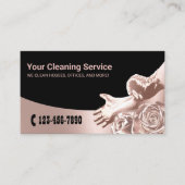 バラモダン金ゴールドフローラハウスクリーニングサービス 名刺 (正面)