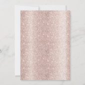 バラモダン金ゴールドフローラリボンラグジュアリーベビーシャワー 招待状 (裏面)