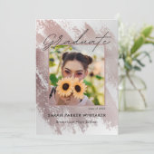 バラモダン金ゴールドブラシストローク卒業パーティー 招待状 (スタンド正面)