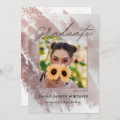 バラモダン金ゴールドブラシストローク卒業パーティー 招待状 (正面/裏面)