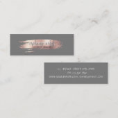 バラモダン金ゴールドブラシストローク、メイクアップアーティスト スキニー名刺 (正面/裏面)