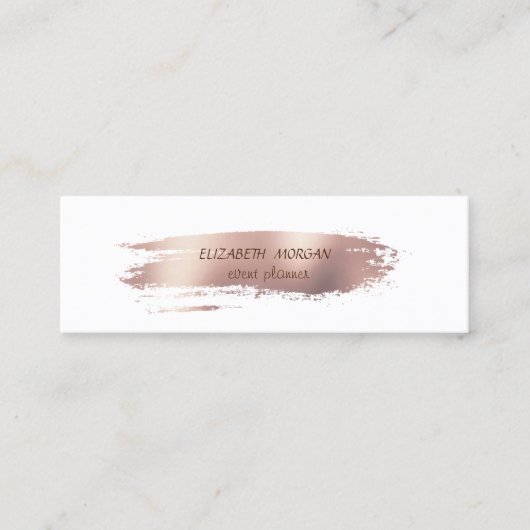 バラモダン金ゴールドブラシストローク、白 スキニー名刺 (正面)