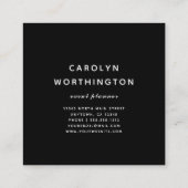 バラモダン金ゴールドブラシ付きホイルホワイト大理石ブラック スクエア名刺 (裏面)