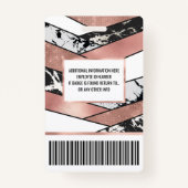 バラモダン金ゴールドブラックグリッター大理石幾何学模様 バッジ (裏面)