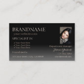 バラモダン金ゴールドブラック鏡レター(写真付き) 名刺 (裏面)