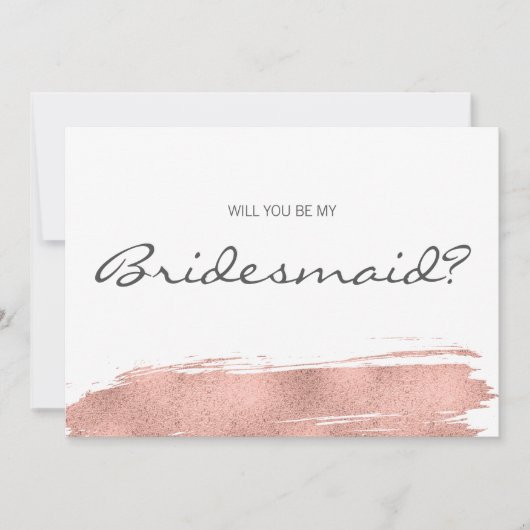 バラモダン金ゴールドブラッシュストロークは私のブリーズメイドカード 招待状 (正面)