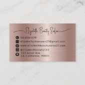 バラモダン金ゴールドブラッシュド金属グラムガーリーモノグラム 名刺 (裏面)